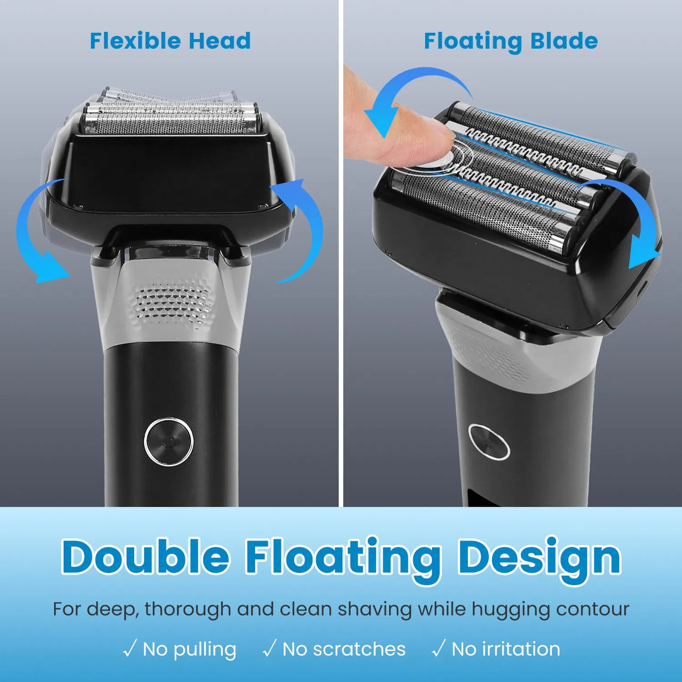 Electric Foil Face Shaver 5-Blade Electric Razor For Men, IPX6 Waterproof With LED Display Cleaning Brushes GPCT5466