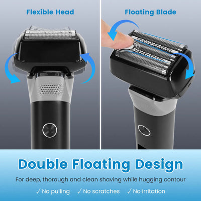 Electric Foil Face Shaver 5-Blade Electric Razor For Men, IPX6 Waterproof With LED Display Cleaning Brushes GPCT5466