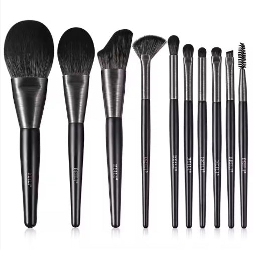 Natural10pcs BEILI Low MOQ Ship Fast Custom High Quality Make Up Brushes Wholesale Wood Handle Premium