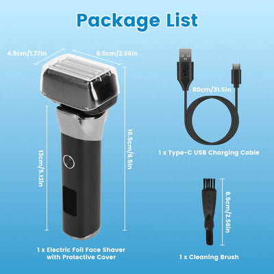 Electric Foil Face Shaver 5-Blade Electric Razor For Men, IPX6 Waterproof With LED Display Cleaning Brushes GPCT5466