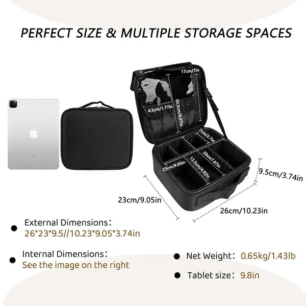 Professional Cosmetic Storage Box With Adjustable Dividers