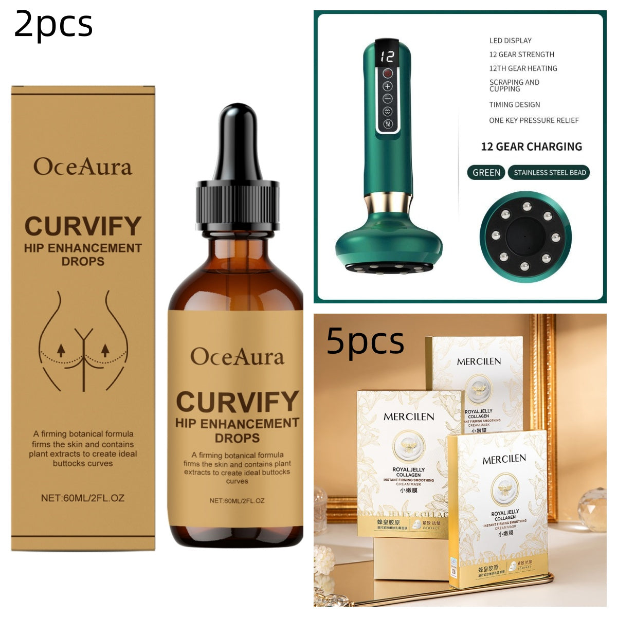 Electric Vacuum Cupping Anti-Cellulite Suction Cup Gua Sha Massage Body Cups