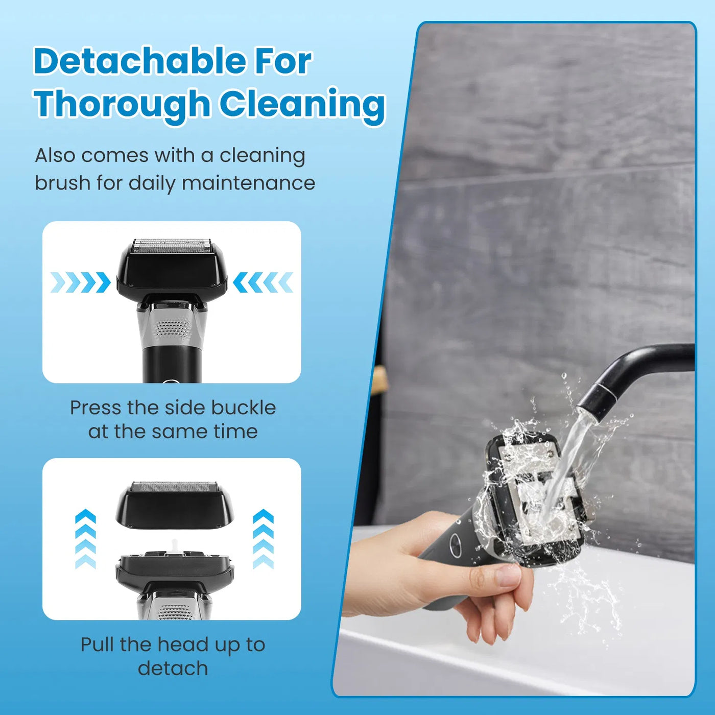 Electric Foil Face Shaver 5-Blade Electric Razor For Men, IPX6 Waterproof With LED Display Cleaning Brushes GPCT5466