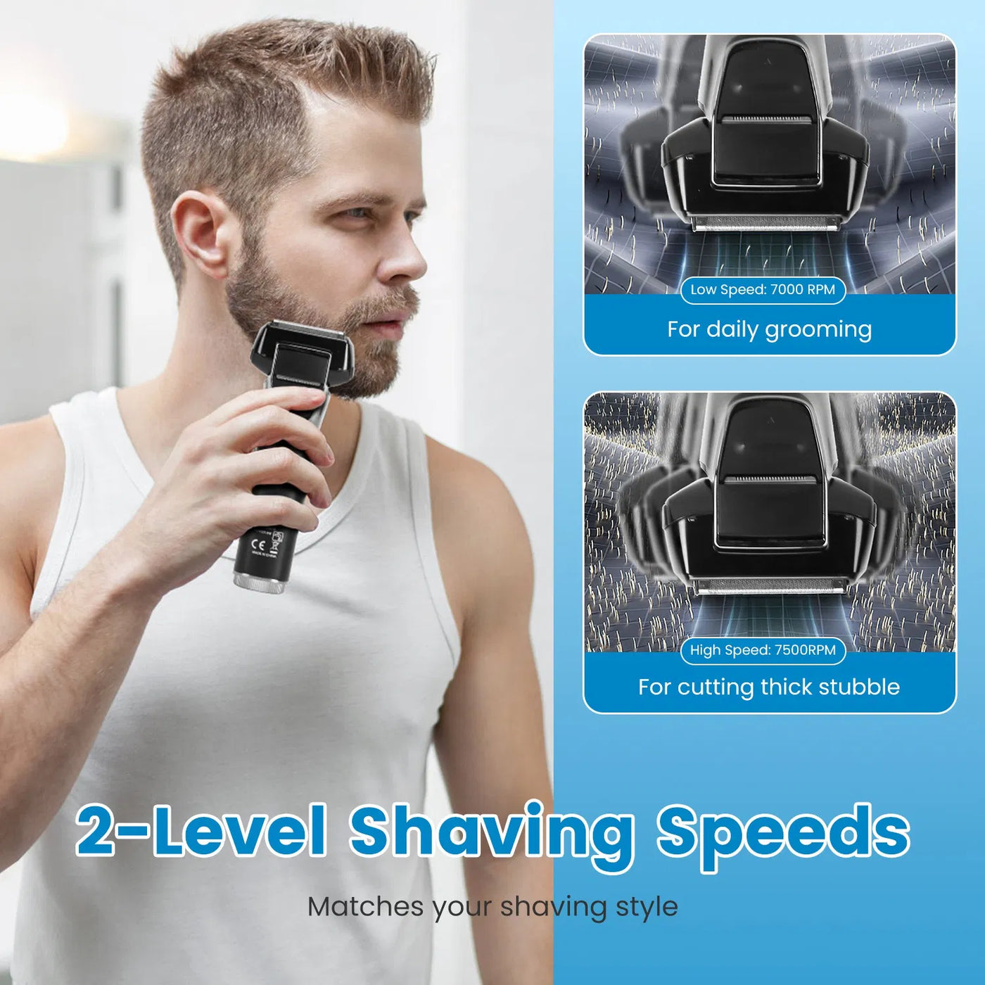 Electric Foil Face Shaver 5-Blade Electric Razor For Men, IPX6 Waterproof With LED Display Cleaning Brushes GPCT5466