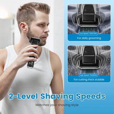 Electric Foil Face Shaver 5-Blade Electric Razor For Men, IPX6 Waterproof With LED Display Cleaning Brushes GPCT5466
